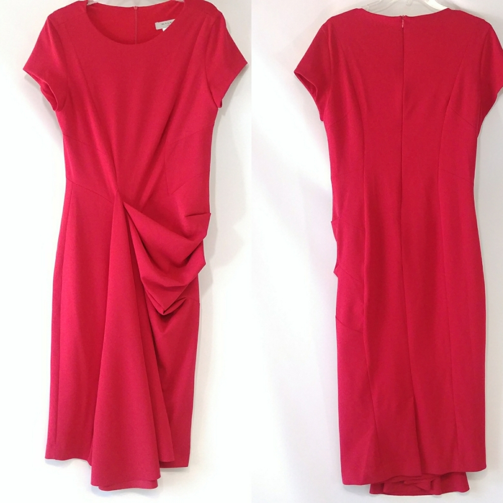 ✨3 for $30✨Brian Bailey Red Midi Drape Dress NWOT